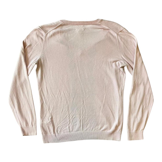 Woman's Large Tommy Hilfiger Pink V-Neck Argyle Jumper