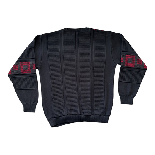 Large Tosani Black and Red Funky Knit