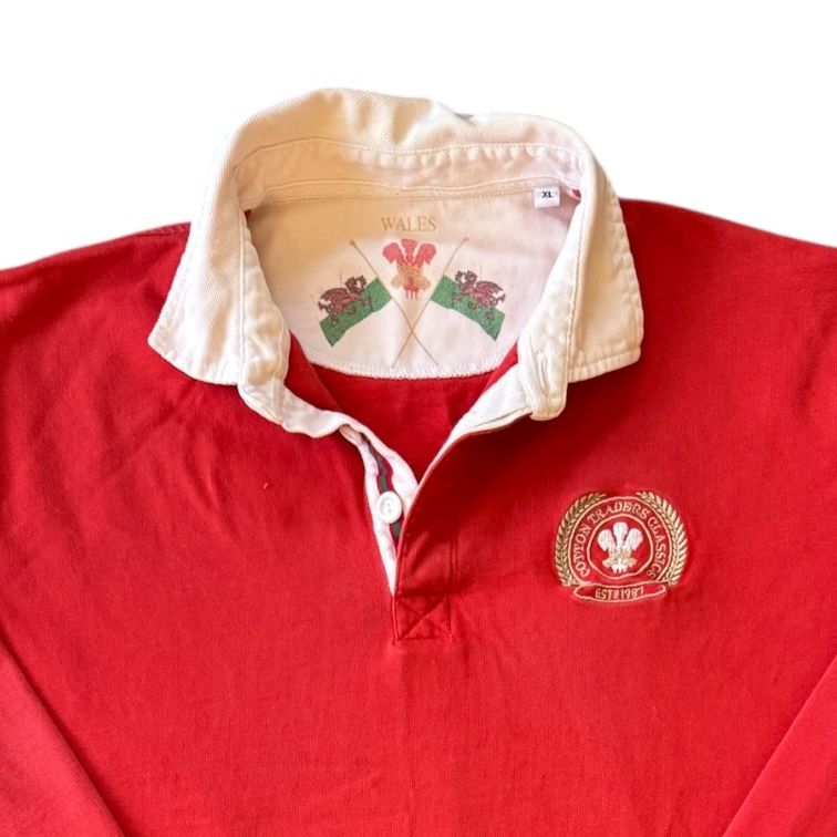 Extra large Cotton Traders Red Wales Rugby Shirt