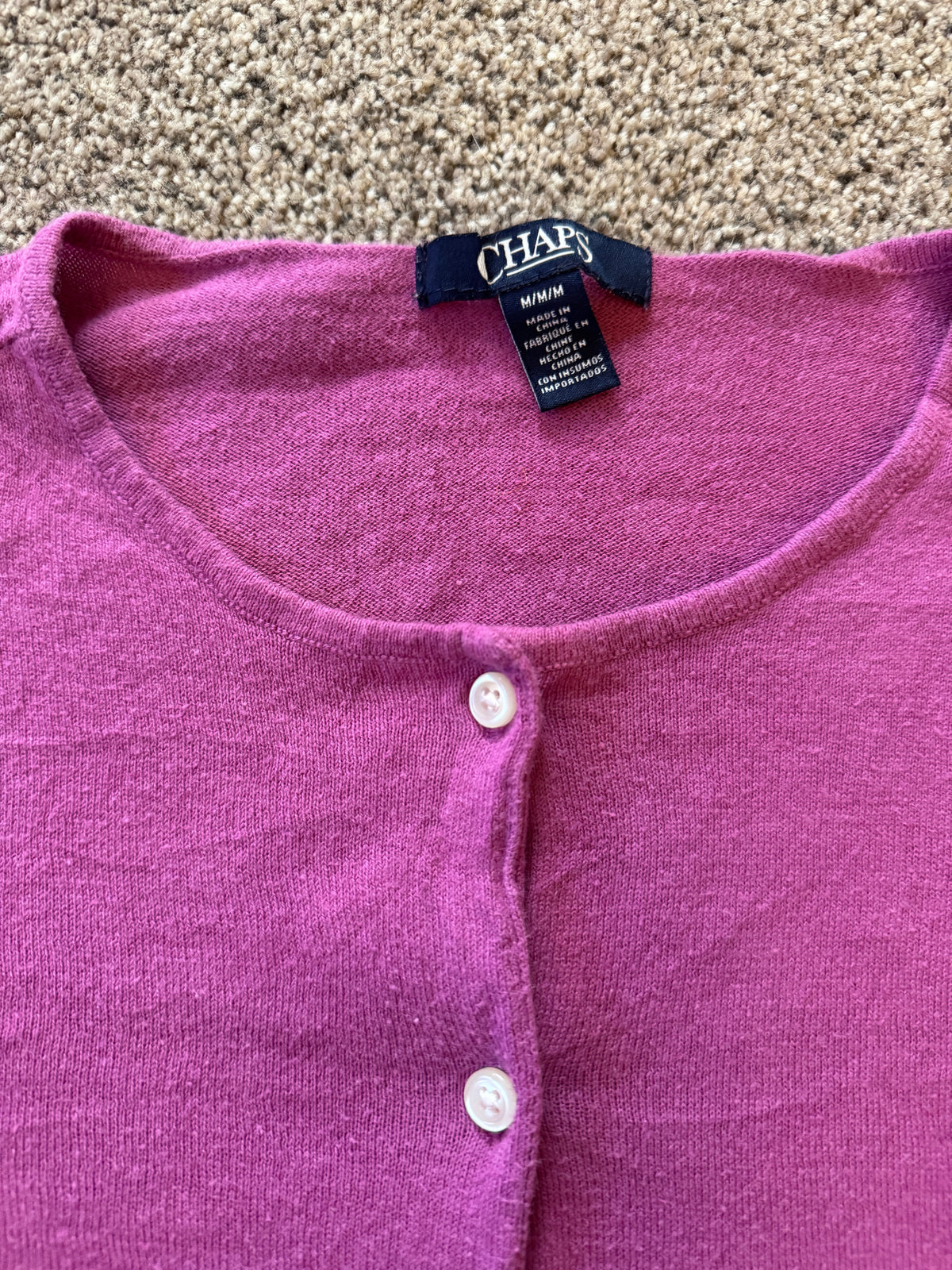 Woman's Medium Chaps Pink Cardigan
