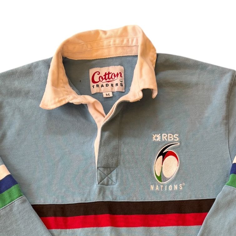 Medium Cotton Traders Blue 6 Nations Rugby Shirt
