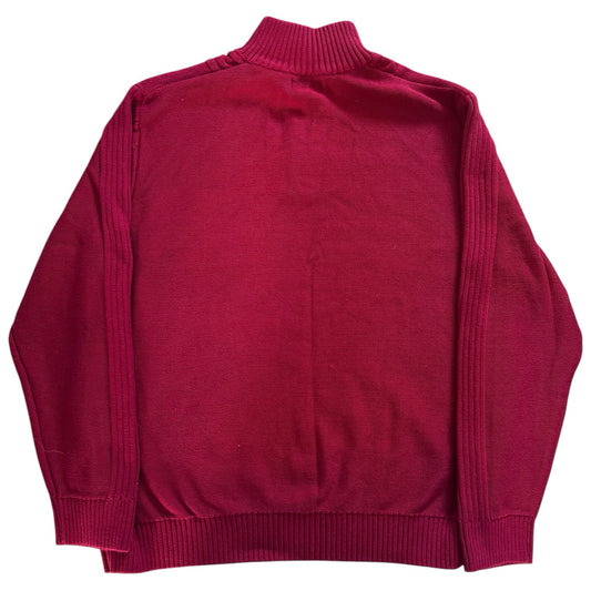 XXL Nautica Red Cable Knit 1/4 Button Jumper