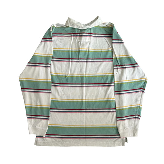 Aged 12 Throttleman Green and White Rugby Shirt