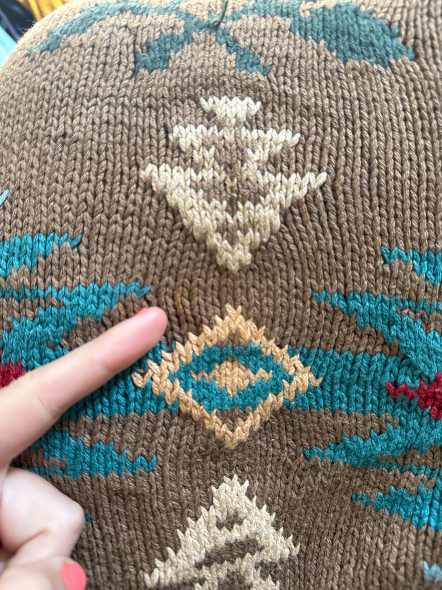 Medium Ralph Lauren Country Brown Hand Knitted Southwest Jumper