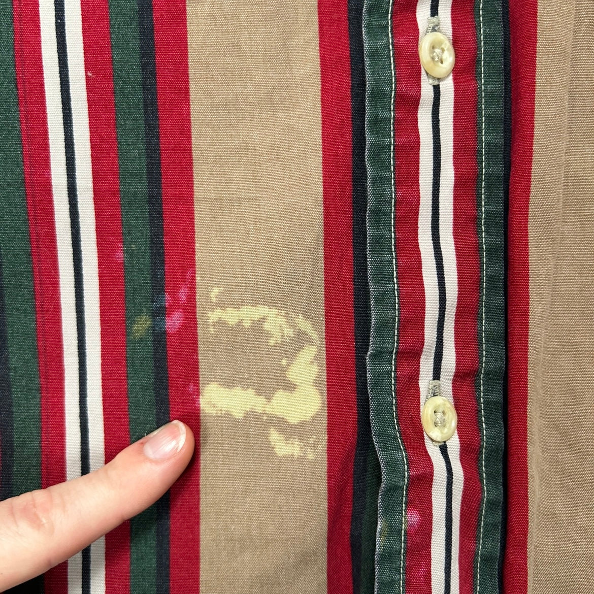 Large Tommy Hilfiger Beige Striped Shirt