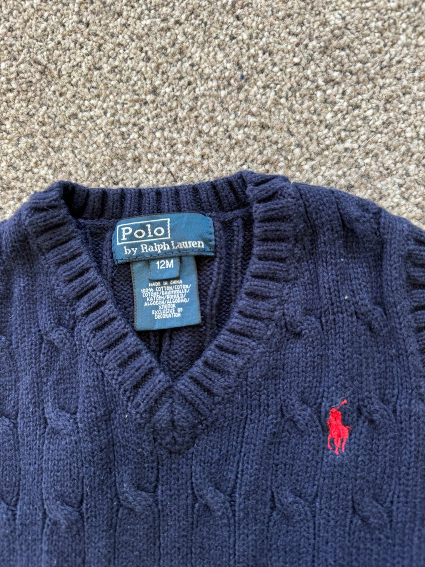 Aged 12 months Ralph Lauren Navy Sweater Vest