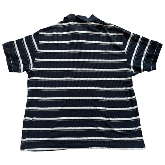 Extra Large Chaps Navy and White Striped Polo Shirt