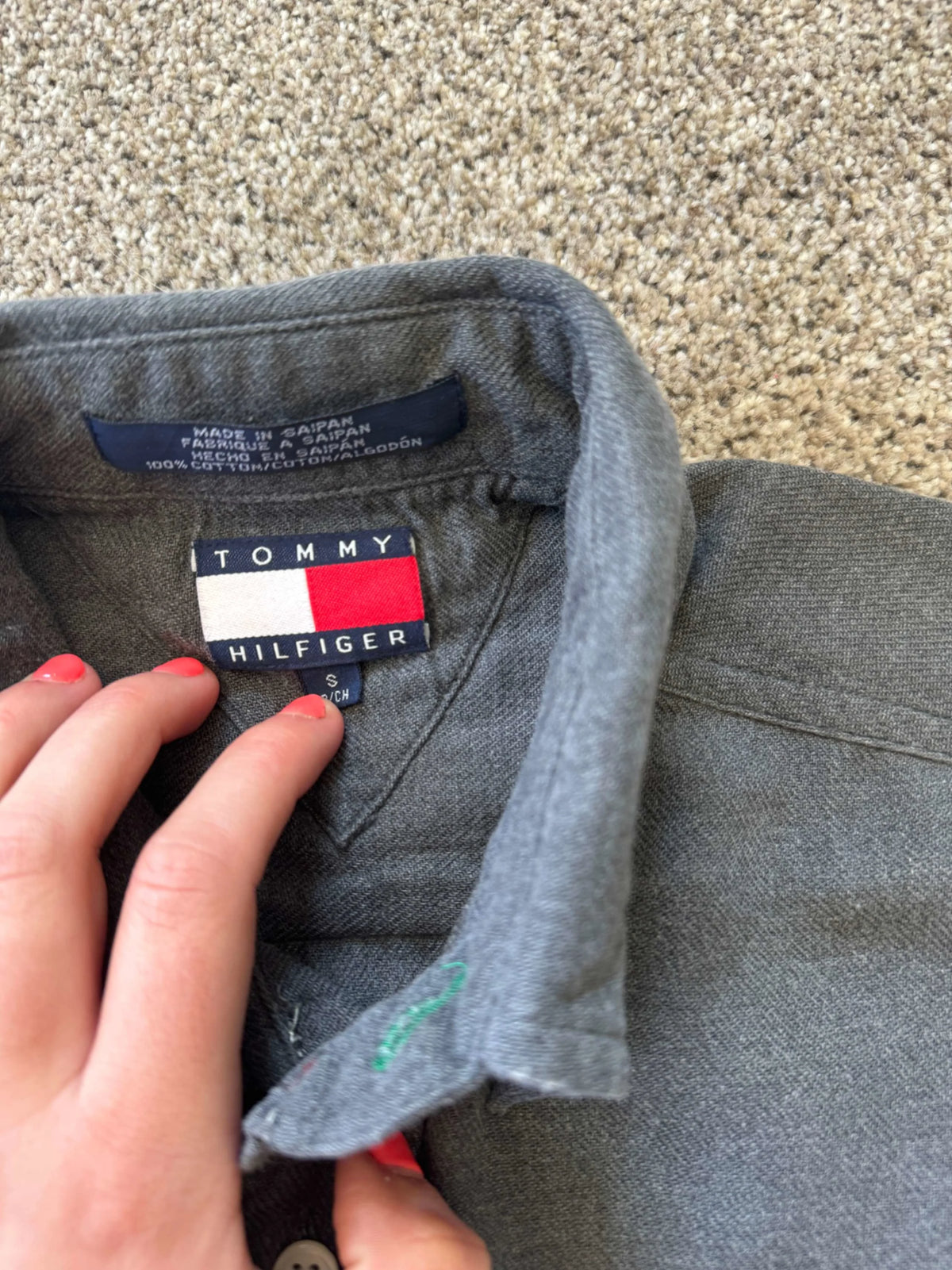 Small Tommy Hilfiger Grey Heavy Cotton Shirt