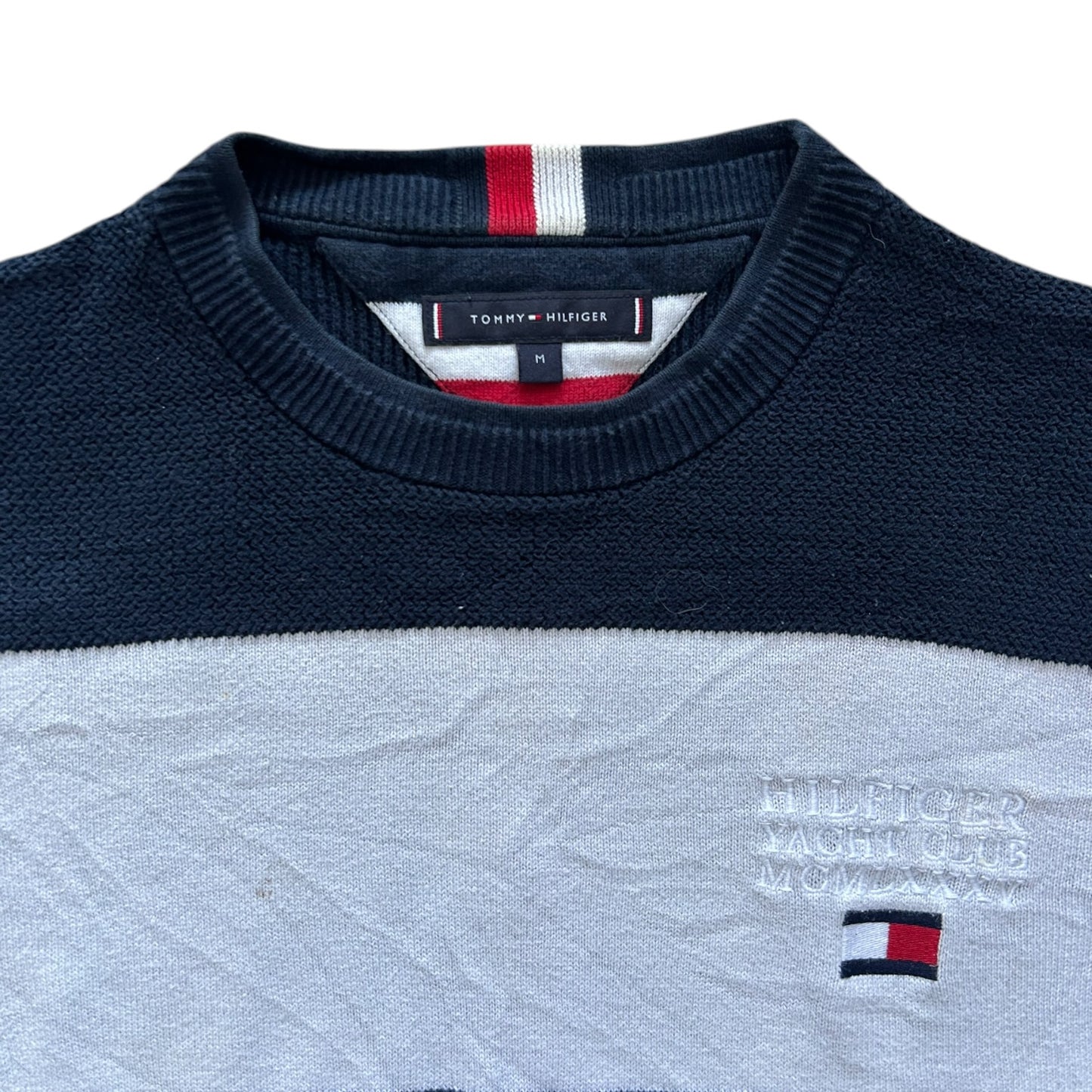 Medium Tommy Hilfiger Navy and White Sweatshirt