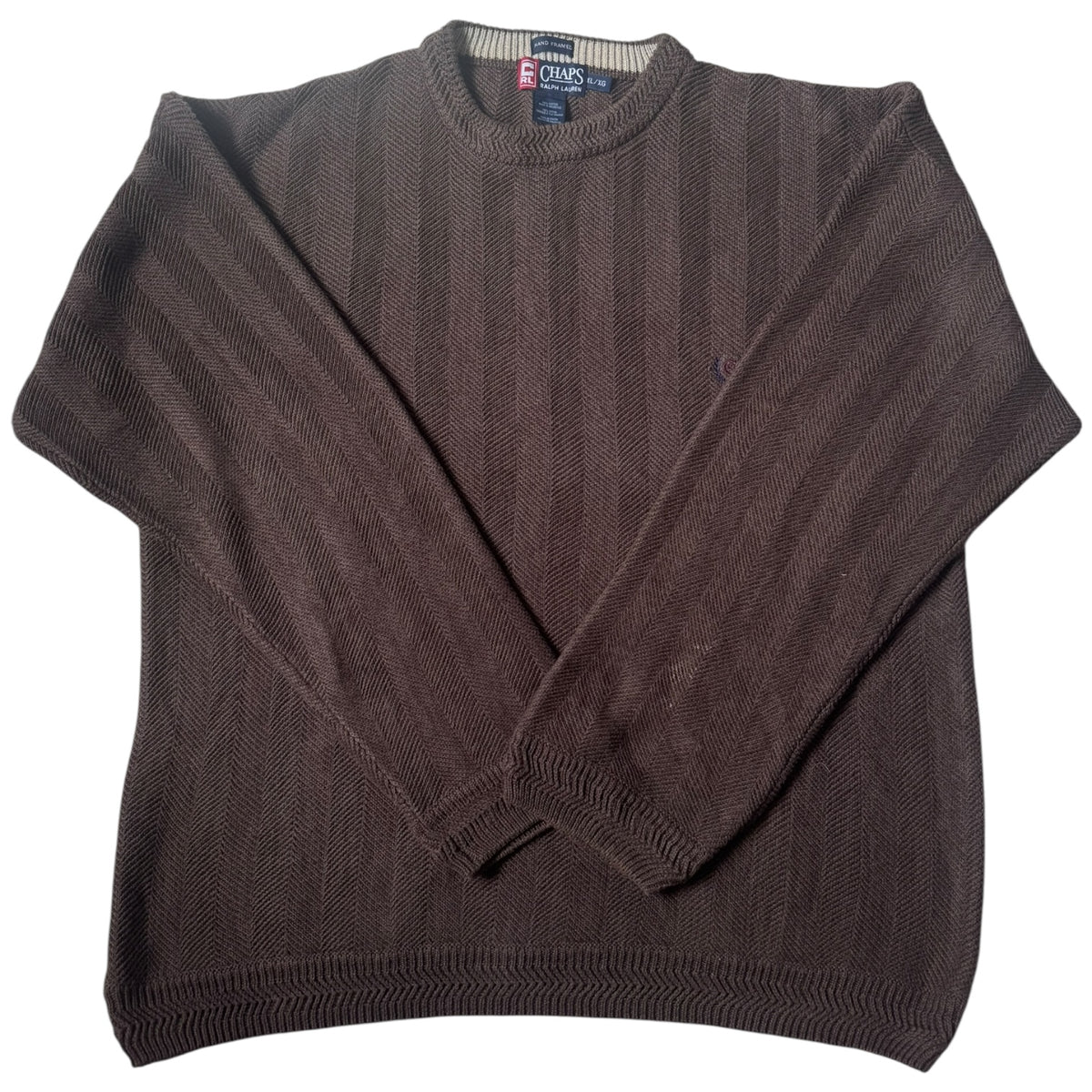 Extra Large Chaps Brown Thick Knitted Jumper