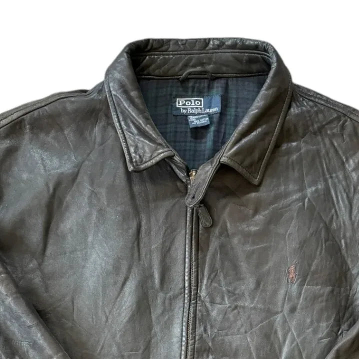 Large Ralph Lauren Brown Leather Jacket