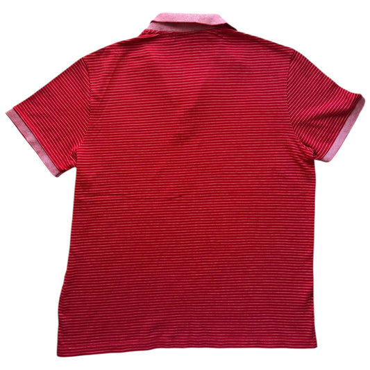 Extra Large Lacoste Red and White Striped Polo Shirt