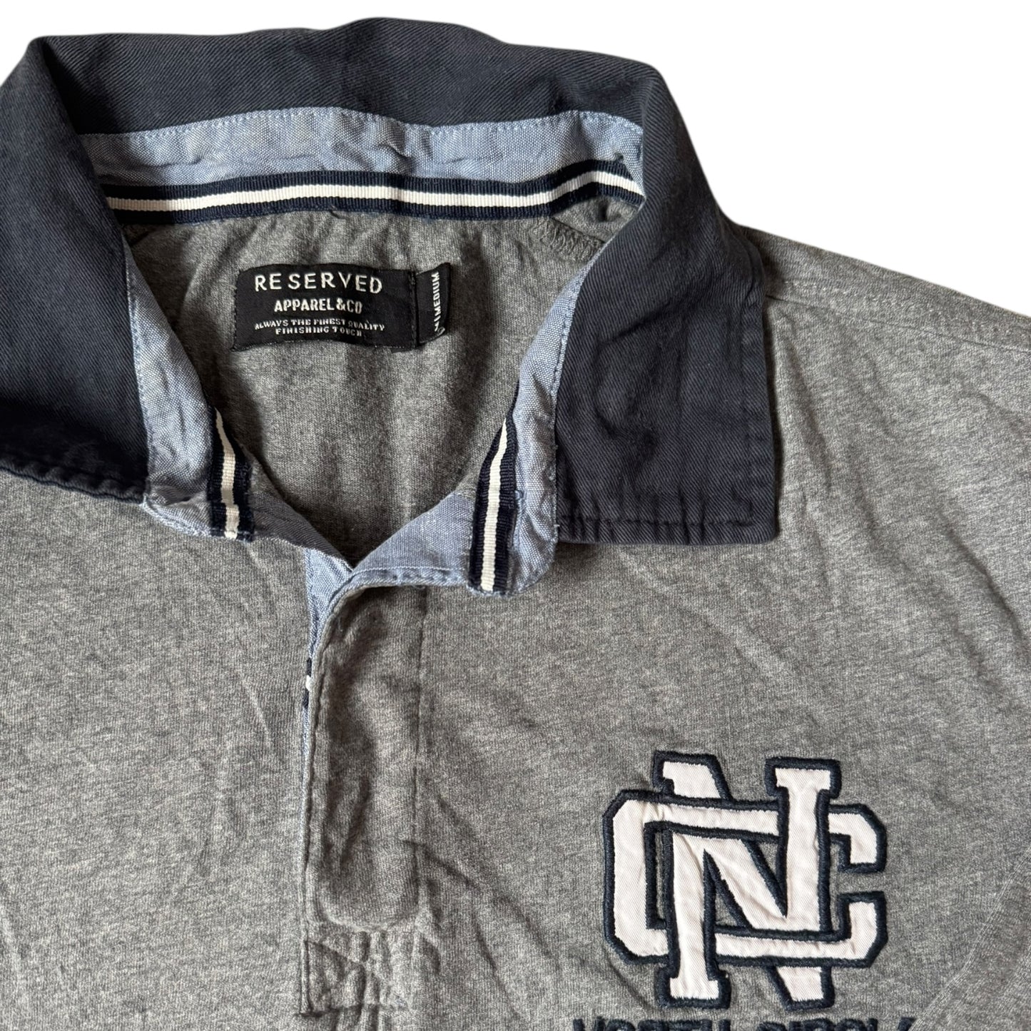 Medium Reserved Apparel & Co Grey Rugby Shirt