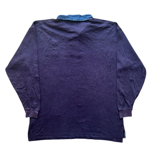 XXL Springfield Navy Long Sleeved Polo Shirt