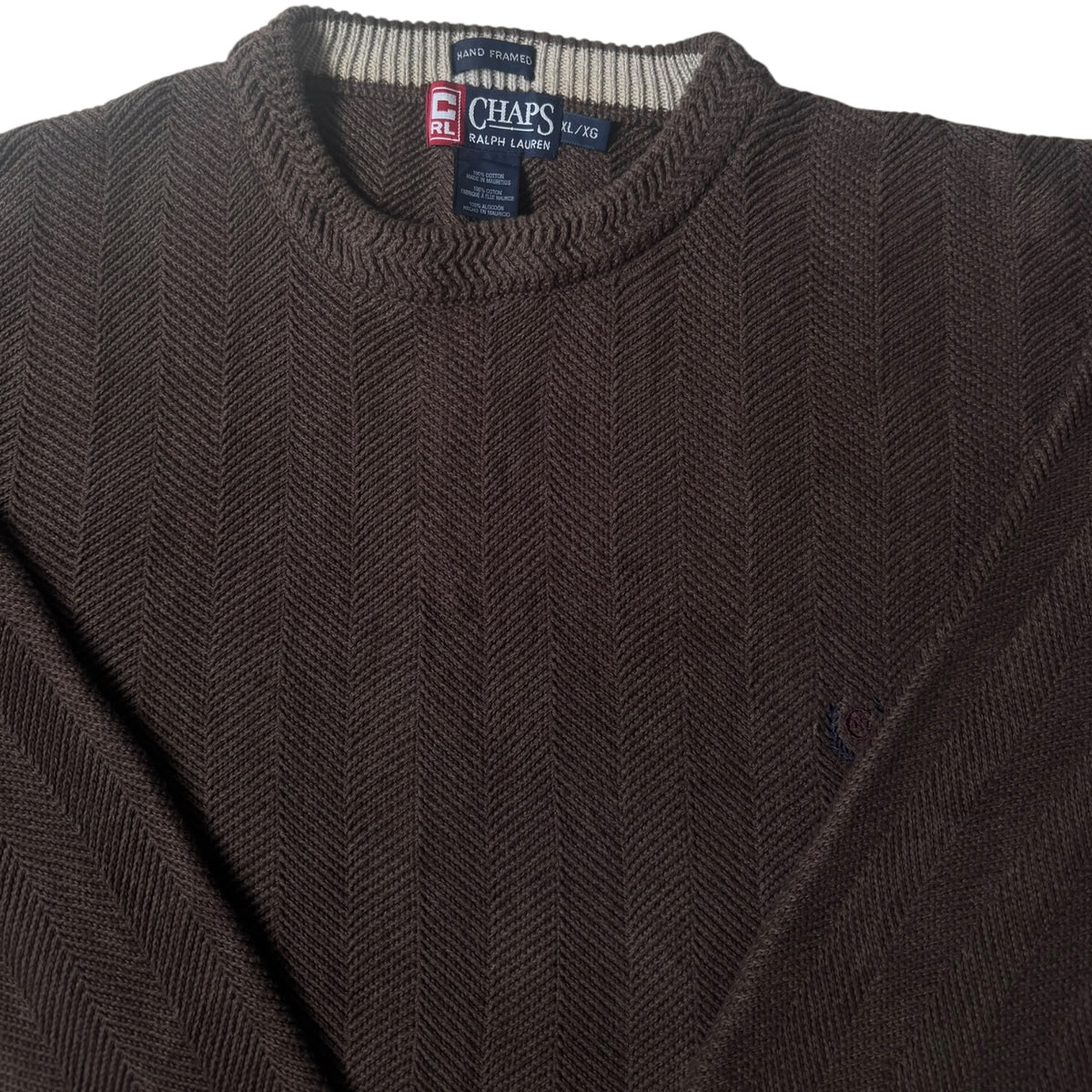 Extra Large Chaps Brown Thick Knitted Jumper