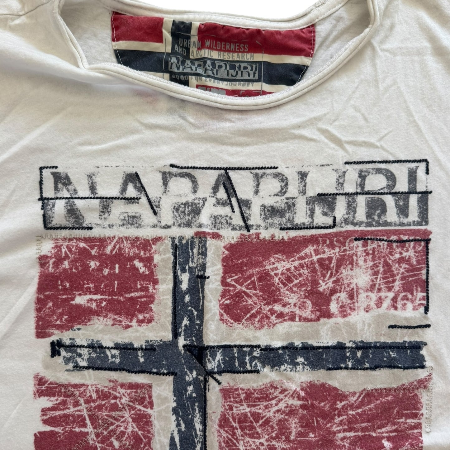 Small Napapijri White Graphic T-Shirt
