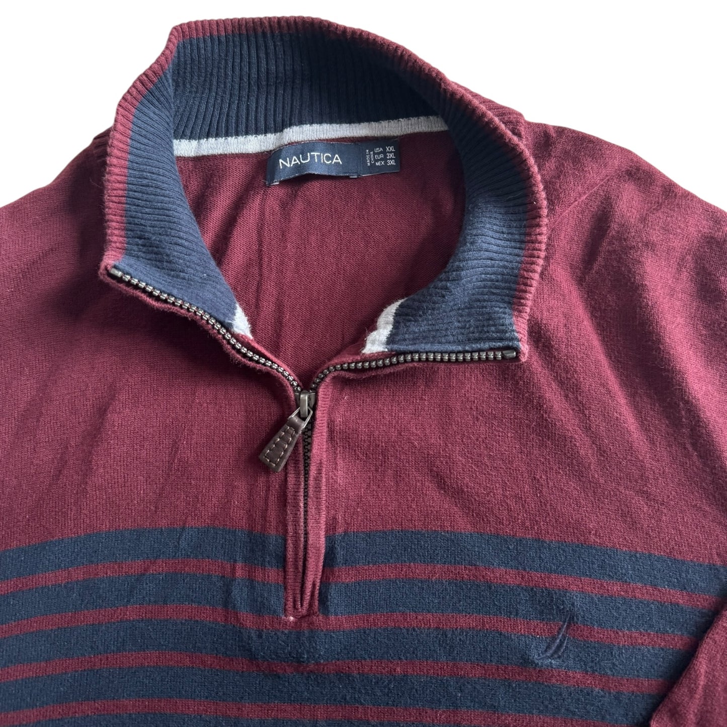 XXL Nautica Burgundy Knitted 1/4 Zip