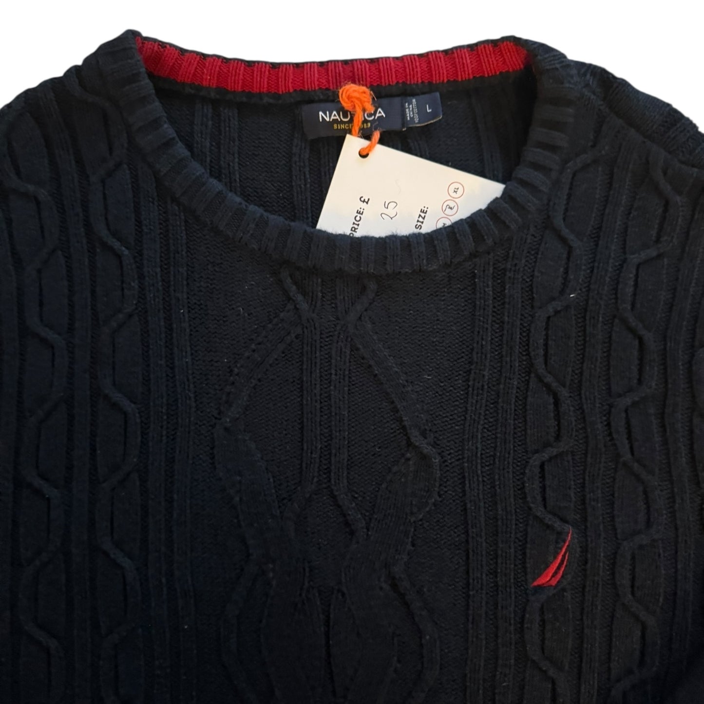 Large Nautica Navy Cable Knit Jumper