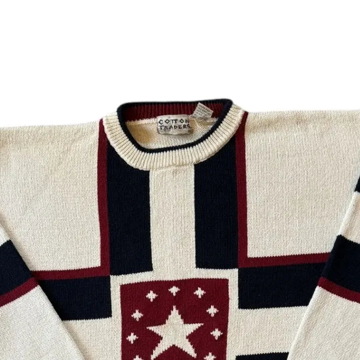 Extra large Cotton Traders White Knitted Jumper