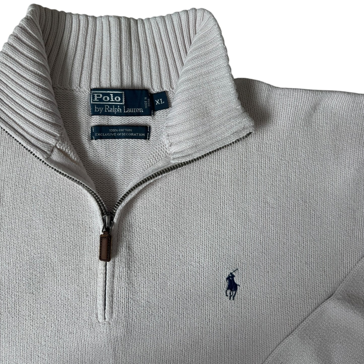 Extra Large Ralph Lauren Light Pink Knitted 1/4 Zip