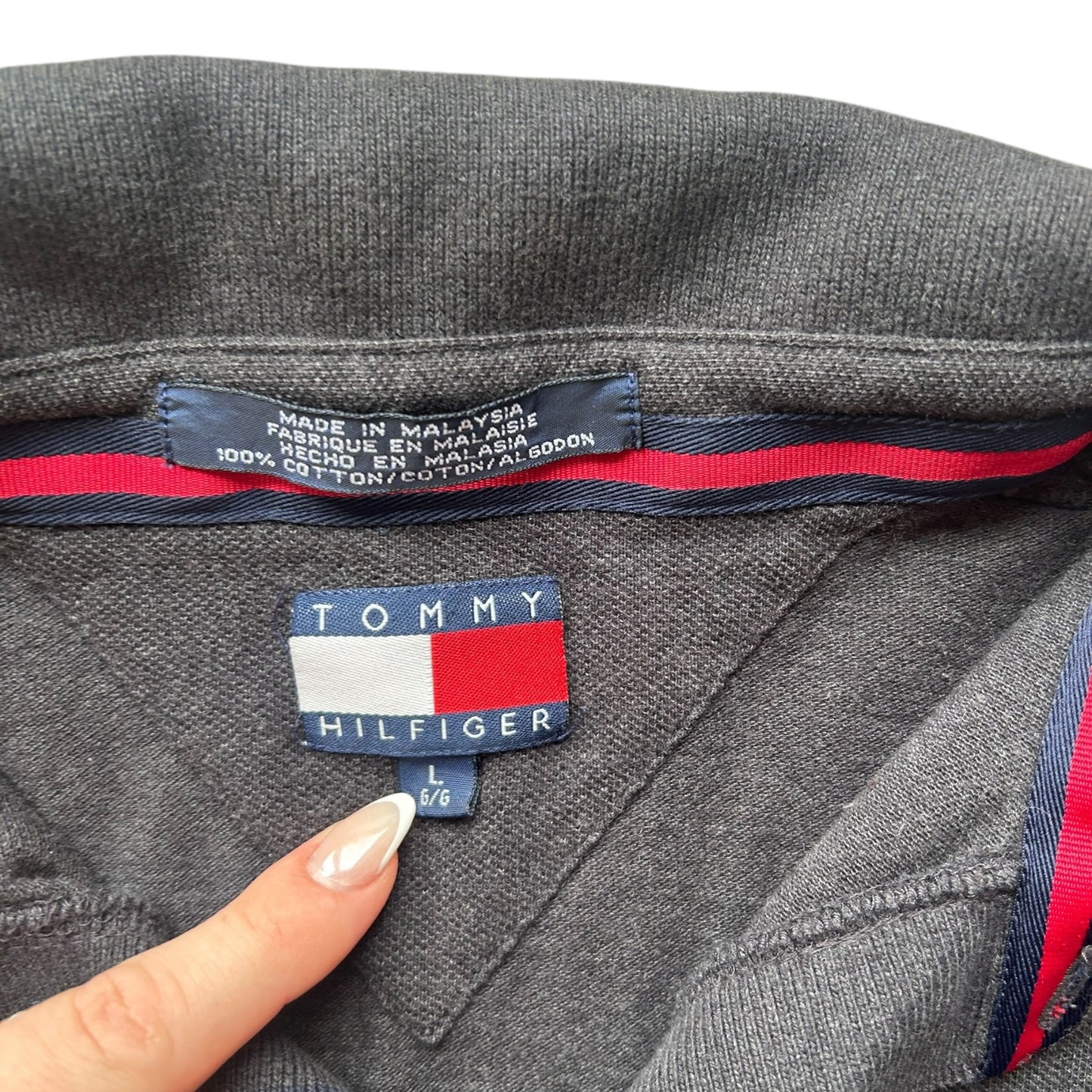 Large Tommy Hilfiger Black Long Sleeve Polo Shirt