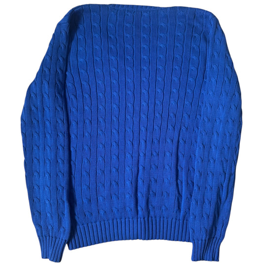 Woman’s Large Ralph Lauren Blue Cable Knit Jumper
