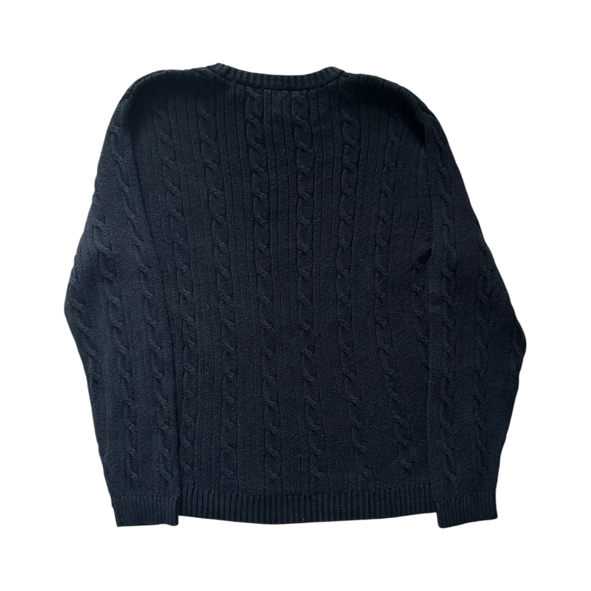 Medium Chaps Black Cable Knit