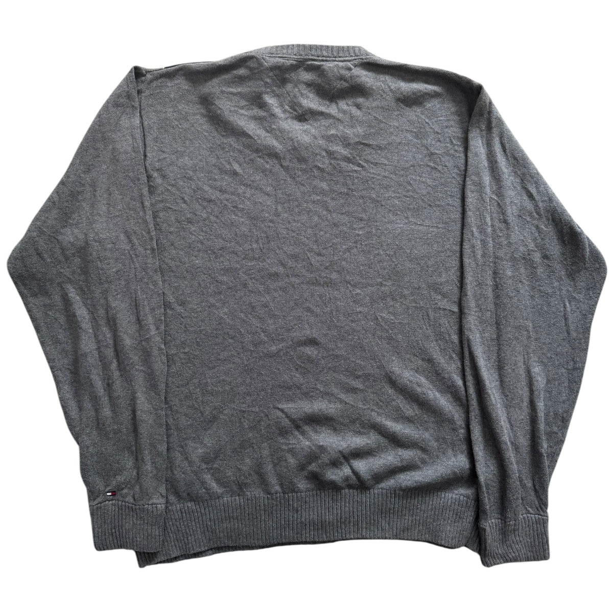 Large Tommy Hilfiger Patterned Grey Knitted Jumper