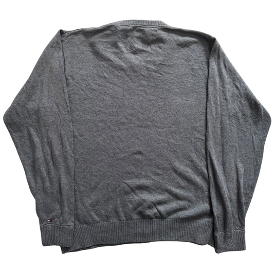Large Tommy Hilfiger Patterned Grey Knitted Jumper
