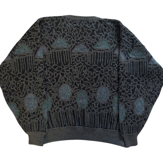 Large Alessandre B Grey Patterned Knitted Jumper