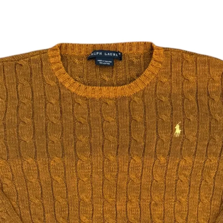 Womans Medium Ralph Lauren Brown Cable Knit