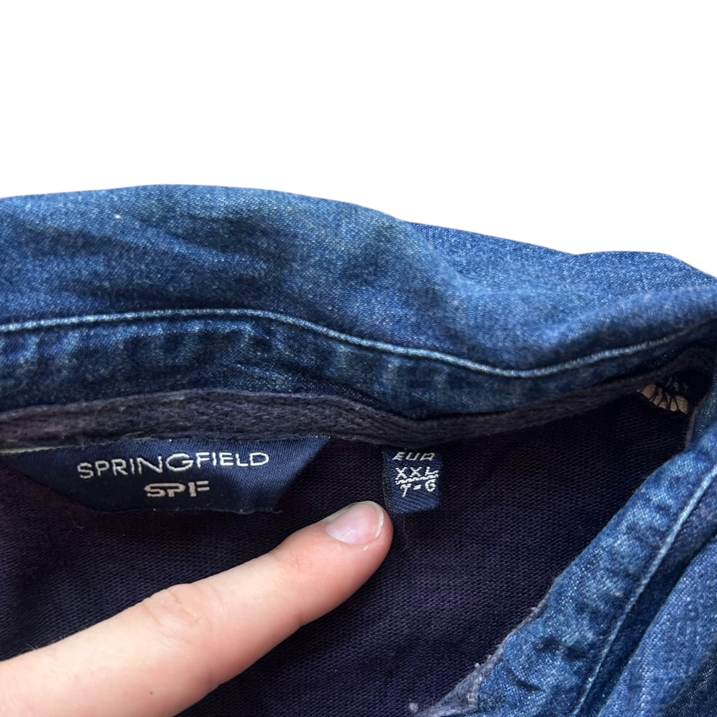 XXL Springfield Navy Long Sleeved Polo Shirt