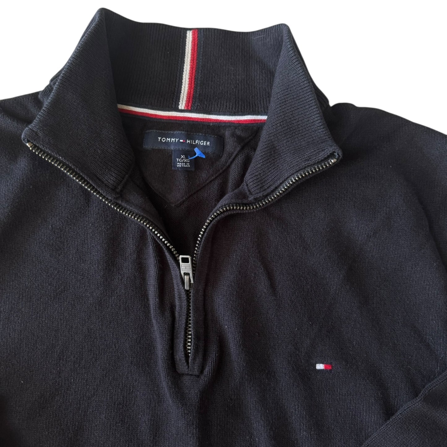 Extra Large Tommy Hilfiger Black Knitted 1/4 Zip