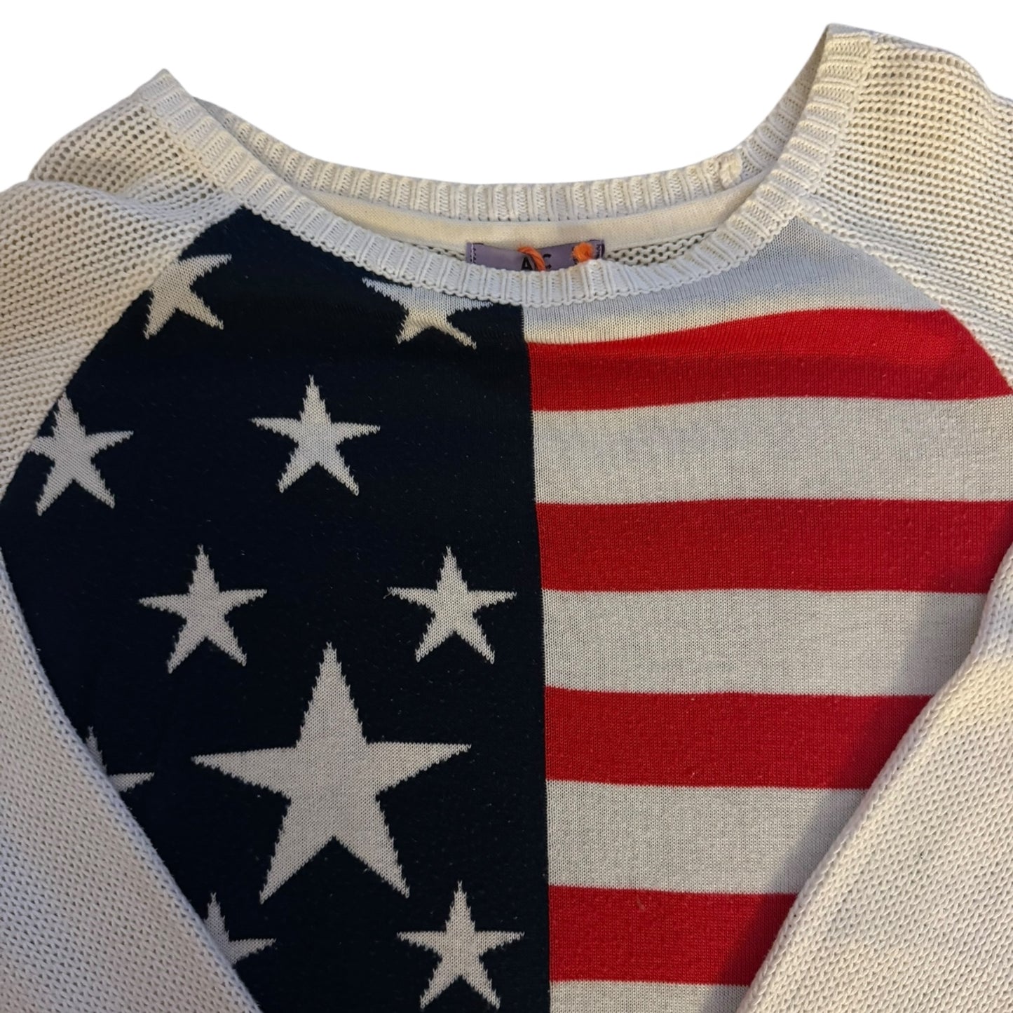 Women’s Large White USA Flag Knitted Jumper