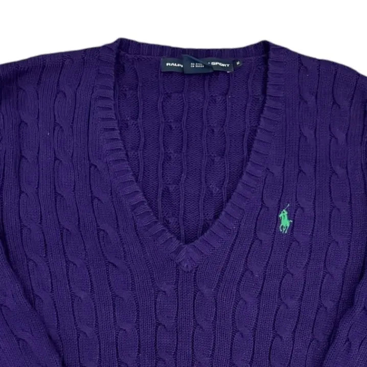 Womans Medium Ralph Lauren Purple Cable Knit