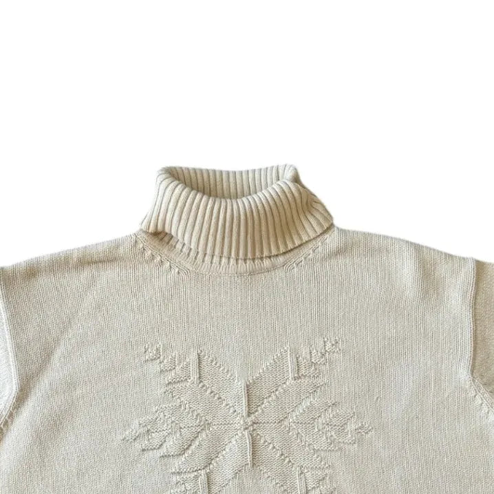 Womans Large Ralph Lauren White Turtle Neck Jumper