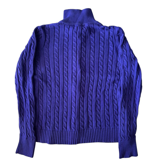 Women’s Medium Ralph Lauren Purple Cable Knit Full Zip Jumper