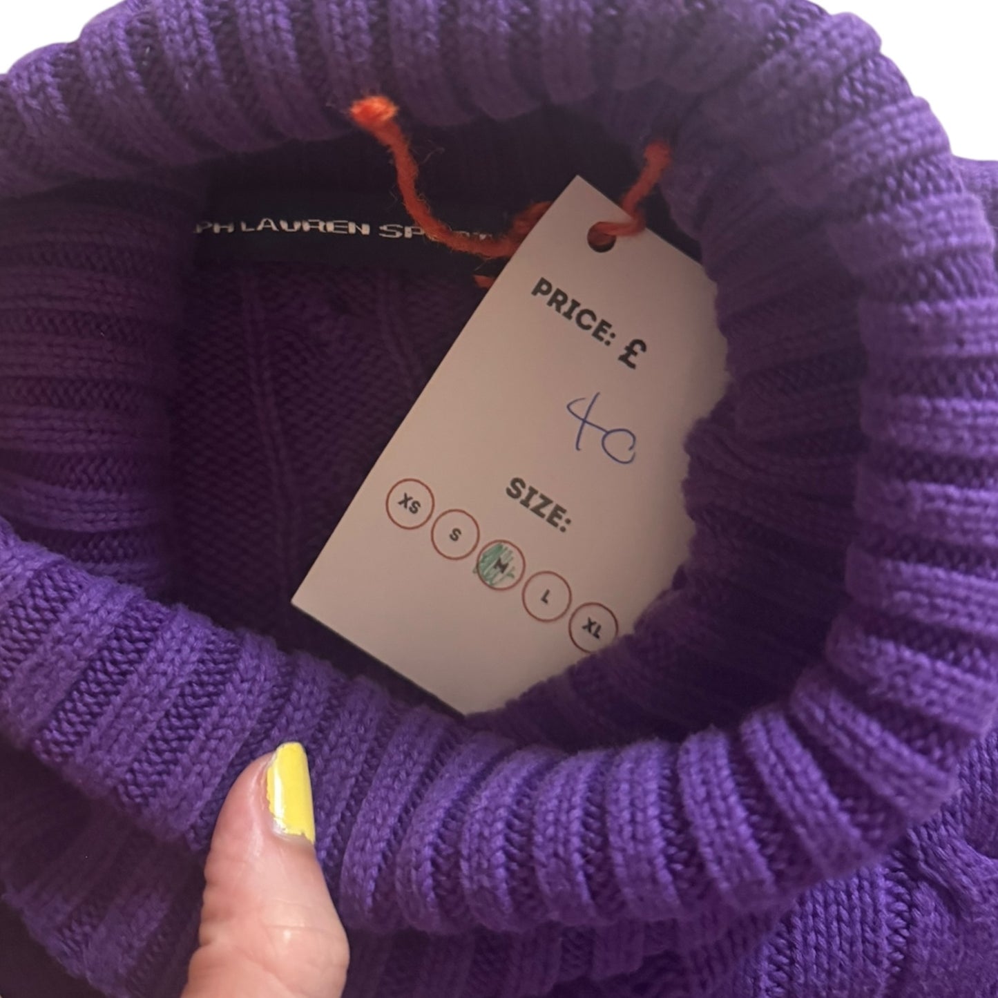 Woman’s Medium Ralph Lauren Purple Cable Knit Jumper