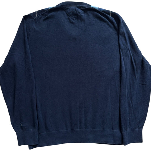 Large Tommy Hilfiger Blue Patterned Knitted Jumper