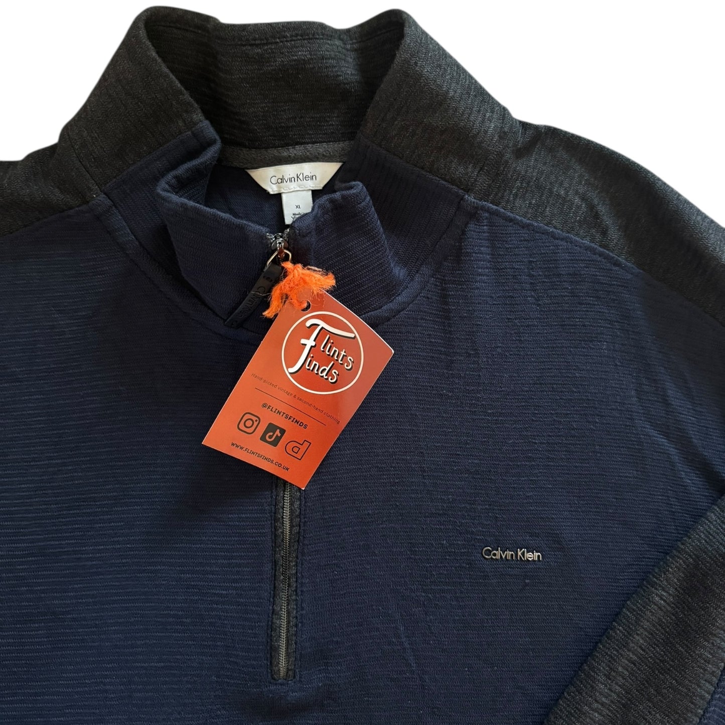 Extra Large Calvin Klein Navy 1/4 Zip Jumper