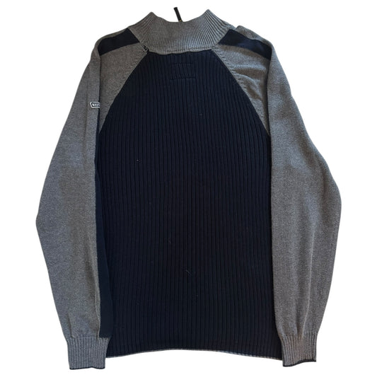 Extra Large Nautica Navy and Grey Knitted 1/4 Zip