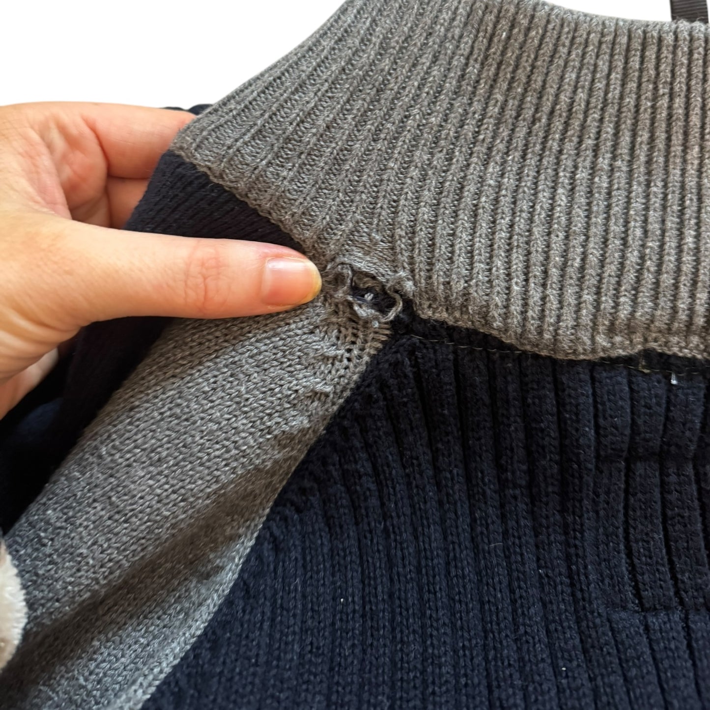Extra Large Nautica Navy and Grey Knitted 1/4 Zip