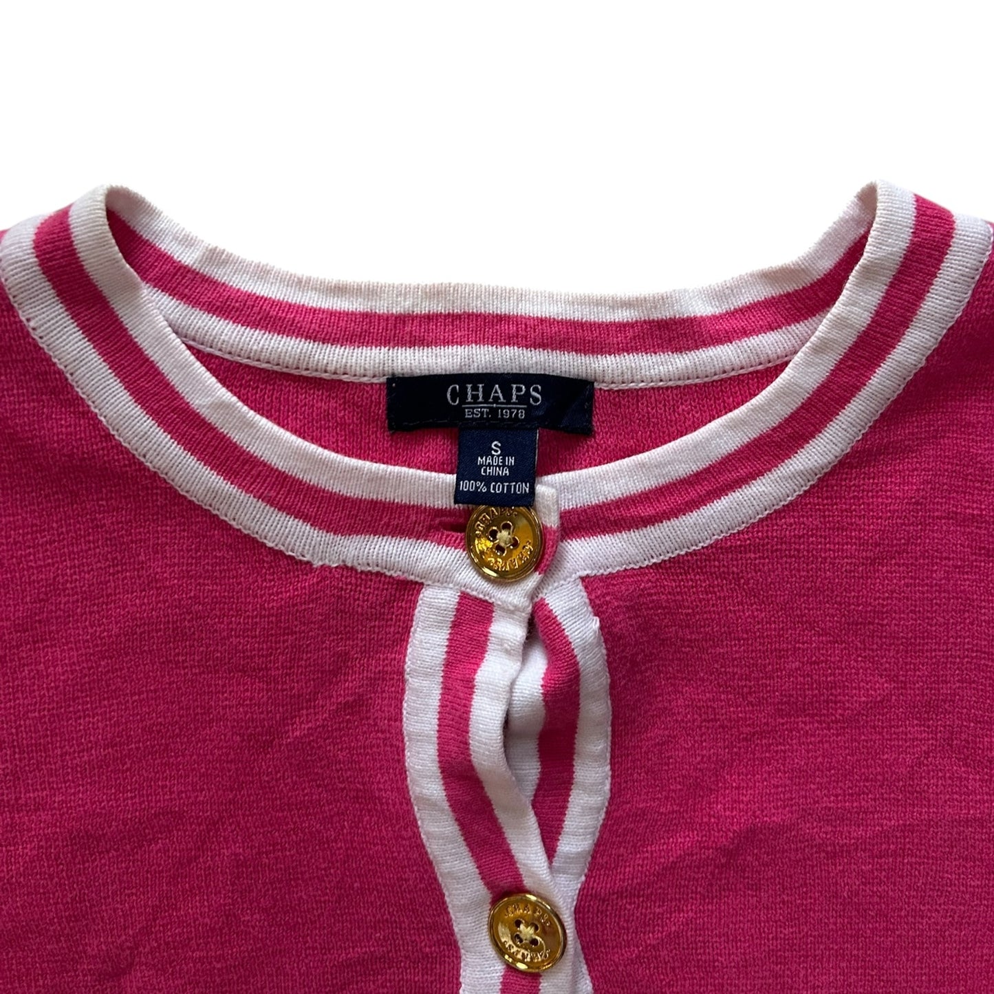 Women's Small Chaps Pink Cardigan