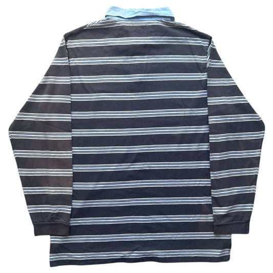 XXL Sergio Vitti Blue and White Striped Rugby Shirt