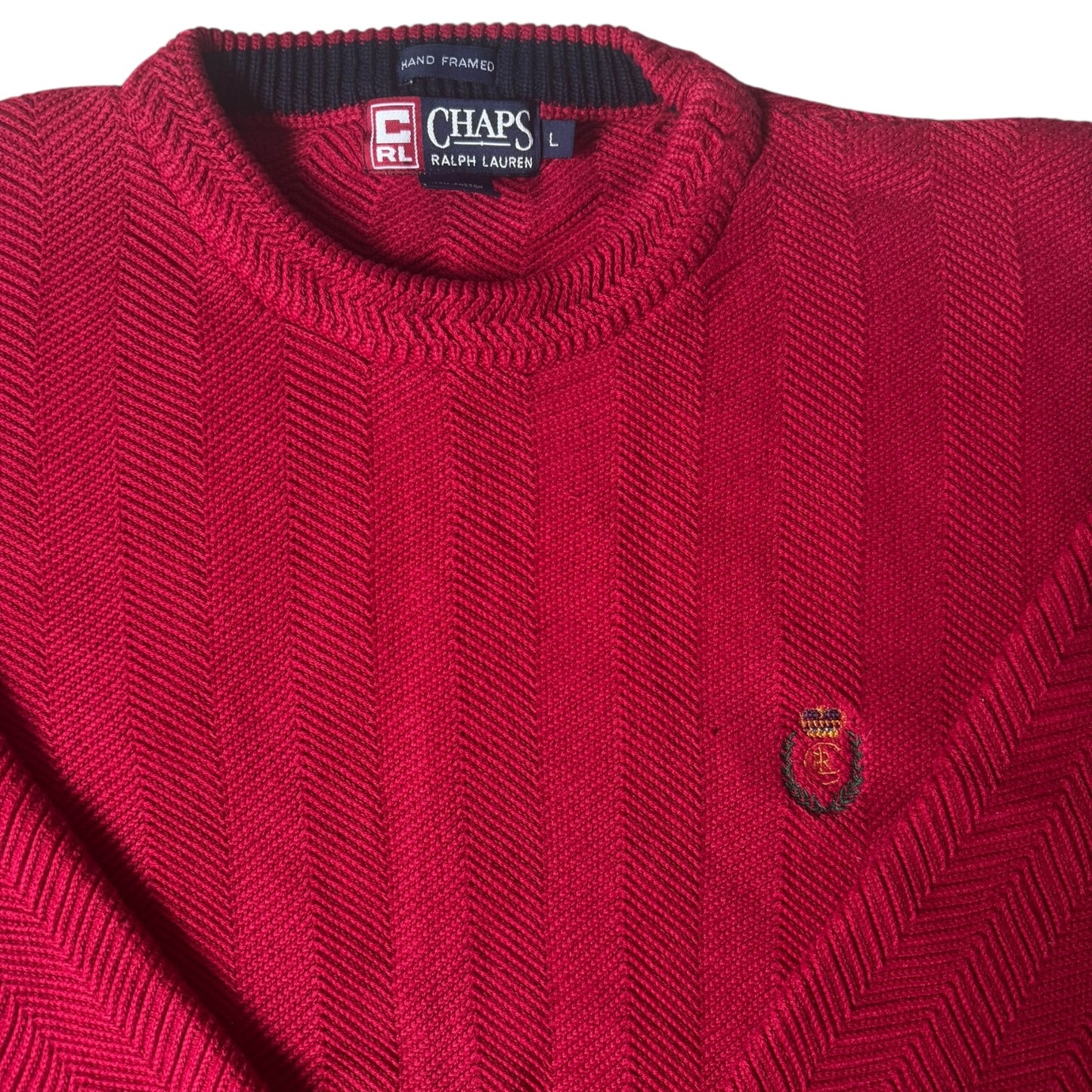 Large Chaps Red Thick Knitted Jumper