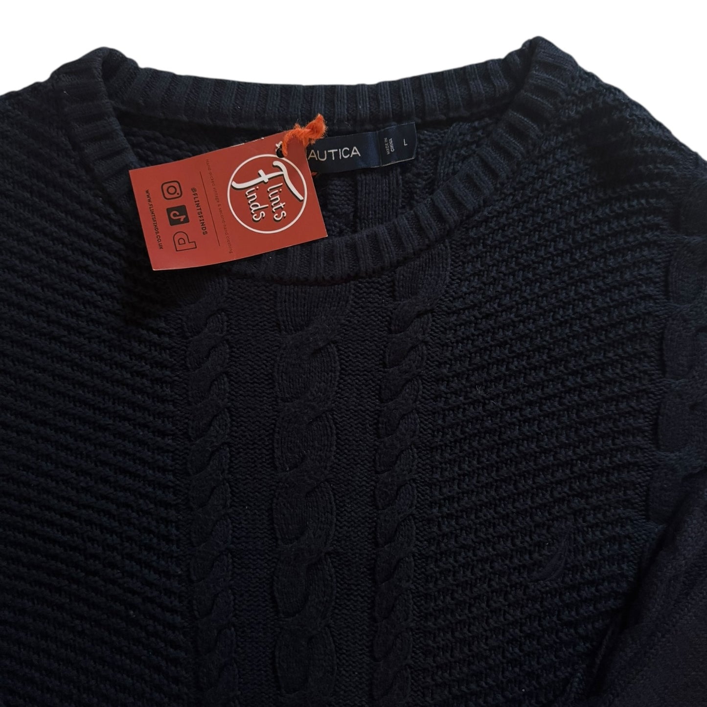 Large Nautica Navy Thick Knitted Jumper