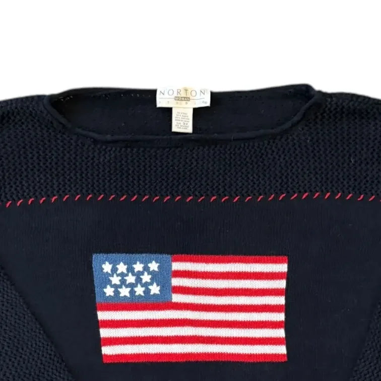 Womans 3XL Northern Reflection Navy USA Flag Knitted Jumper