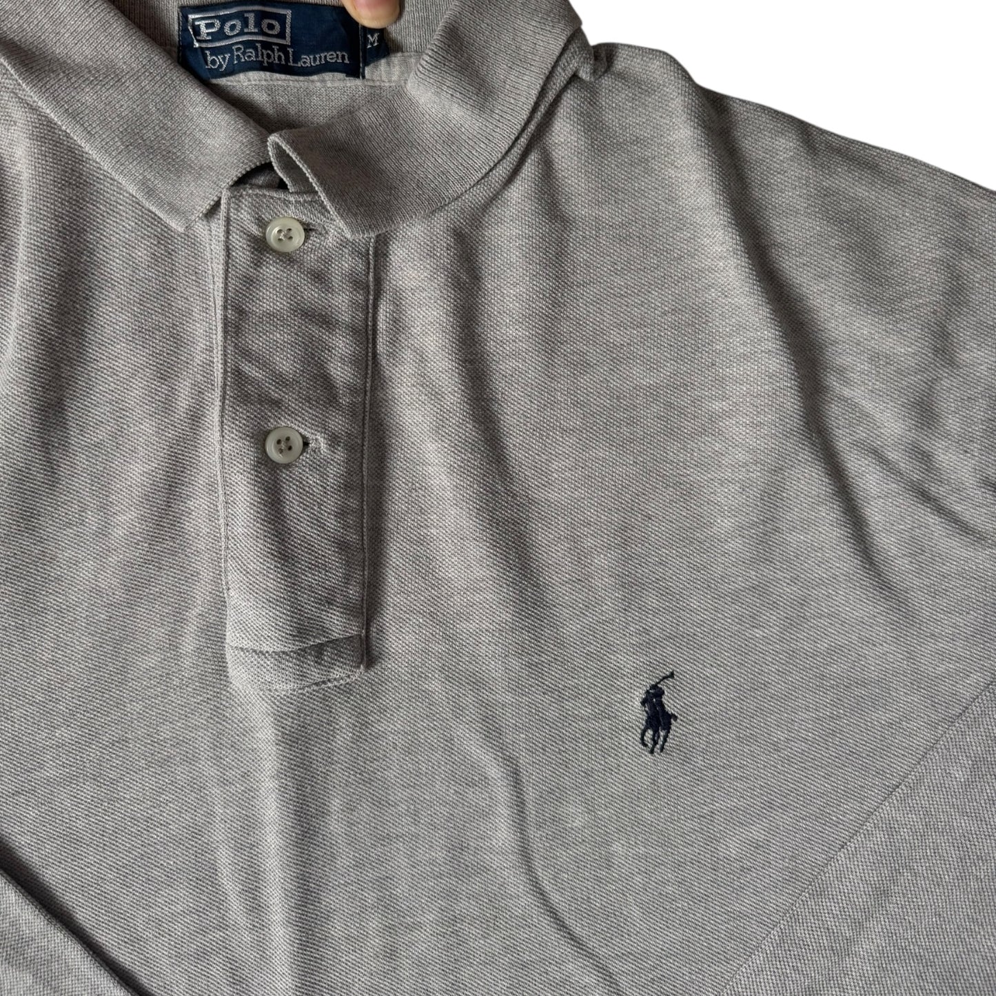 Medium Ralph Lauren Grey Long Sleeved Polo Shirt