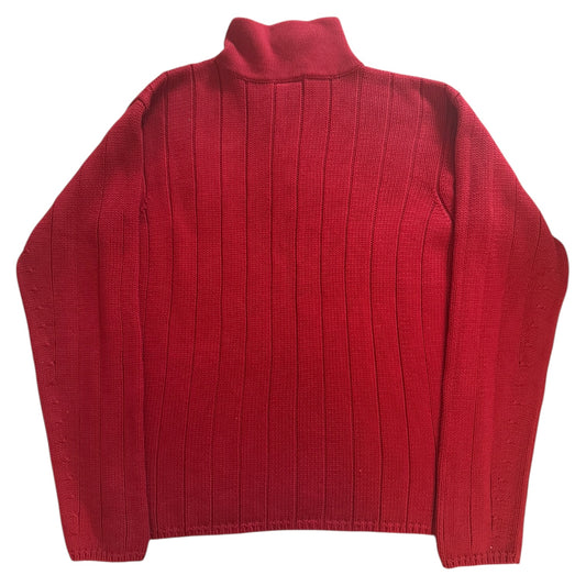Medium Ralph Lauren Red Knitted 1/4 Zip