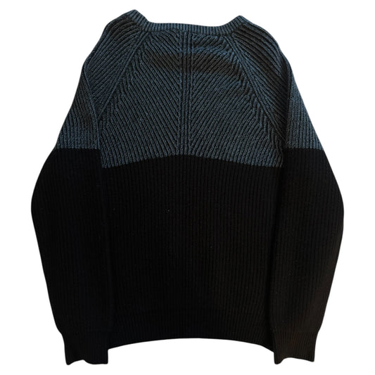 Extra Large Nautica Blue and Black Thick Knitted Jumper